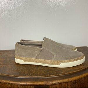Vince taupe Johan Round Toe Slip On Leather Espadrille sneakers